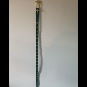 Vintage Teal Belt with Gold Details